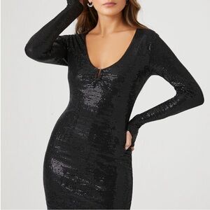 Black Sequins bodycon mini dress